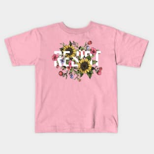 Feminist Protester Support Resist Floral Design Kids T-Shirt